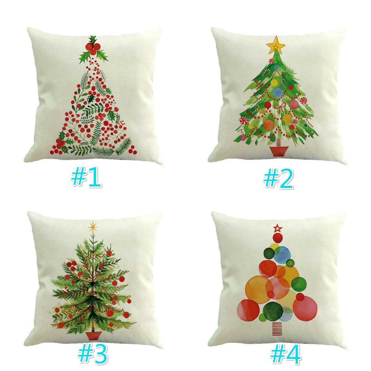 Christmas Decoration Cushion Cover Xmas Tree Pillow Cute Throw