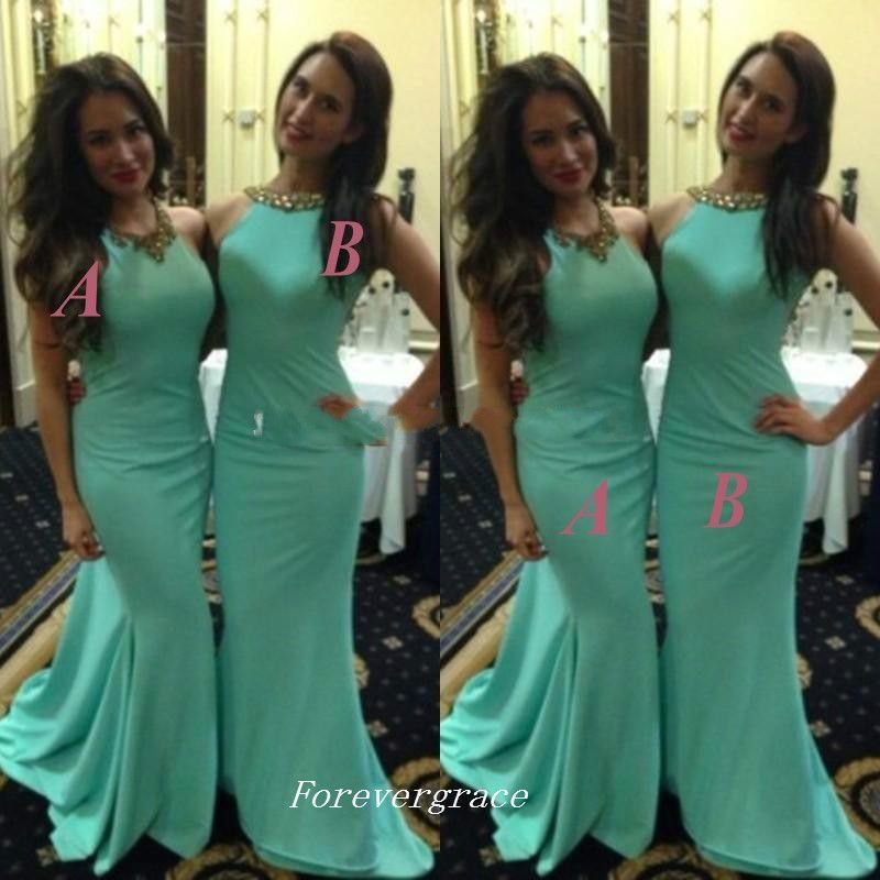 mint green maid of honor dress