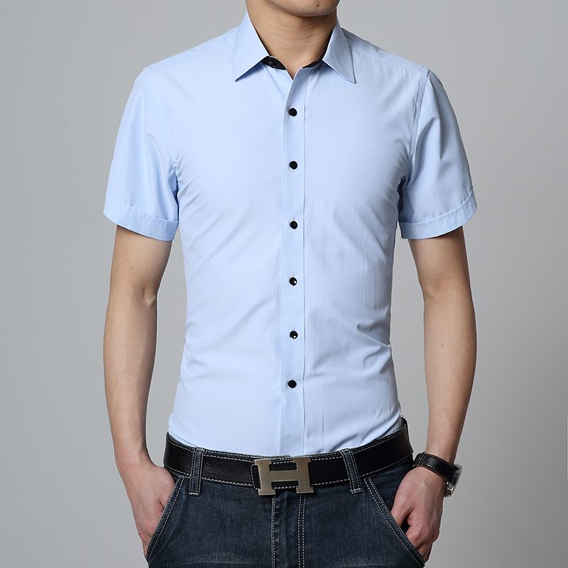 Summer Men/'s Short Sleeve Button Down Shirts Casual Formal Party Collar Tops New