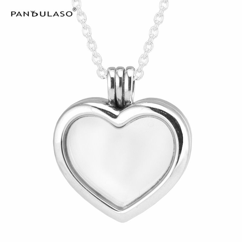 Sterling Silver Rhodium-plated Hearts /& Floating Glass Beads Pendant