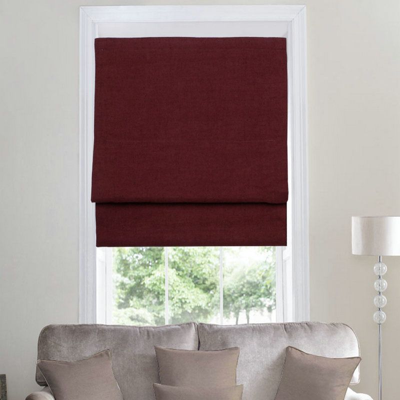 2019 New Arrivals Linen Flat Blinds Solid Curtains With Blackout