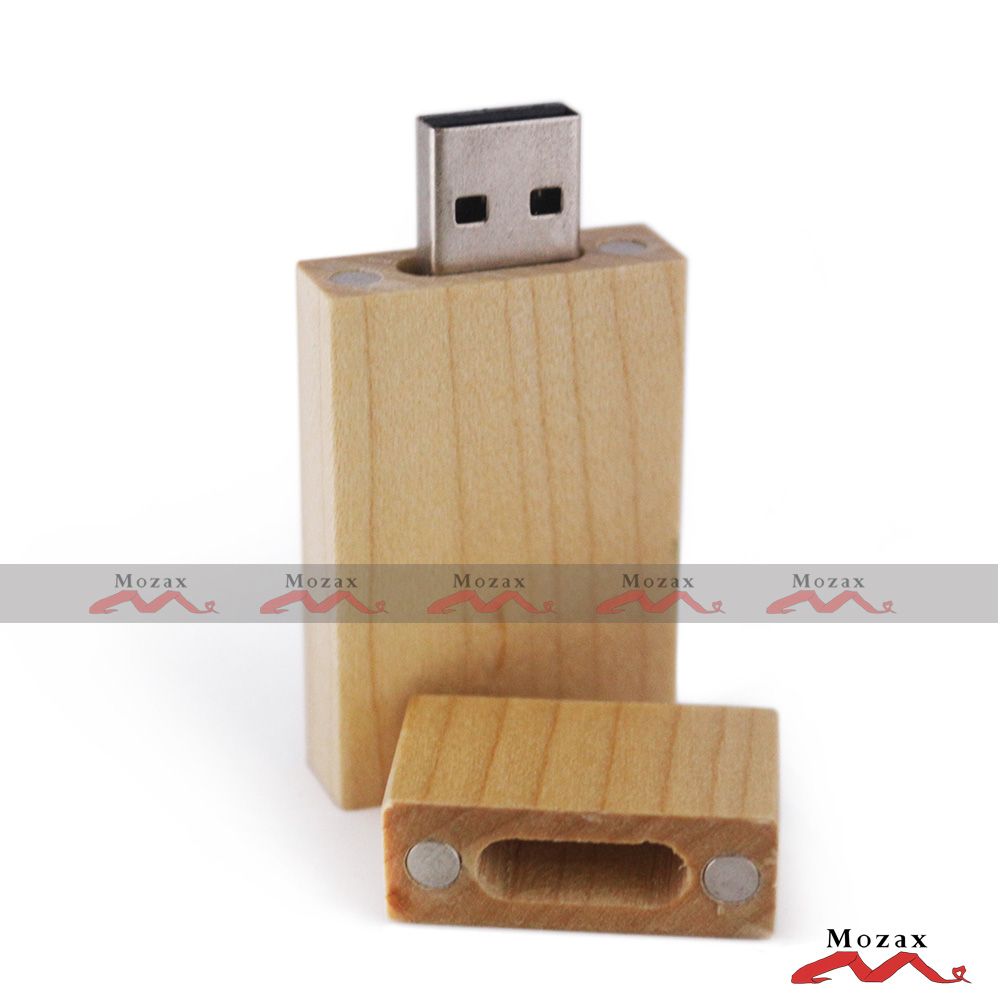 30X//Lot Free Custom Photography Block Maple Wood USB 2.0 Flash Drive+Wooden Box