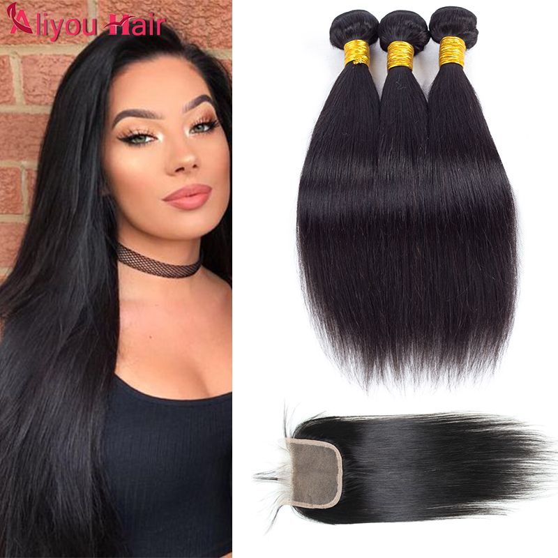 2020 New Style Malaysian Virgin Straight Hair Weaves Closure Remy