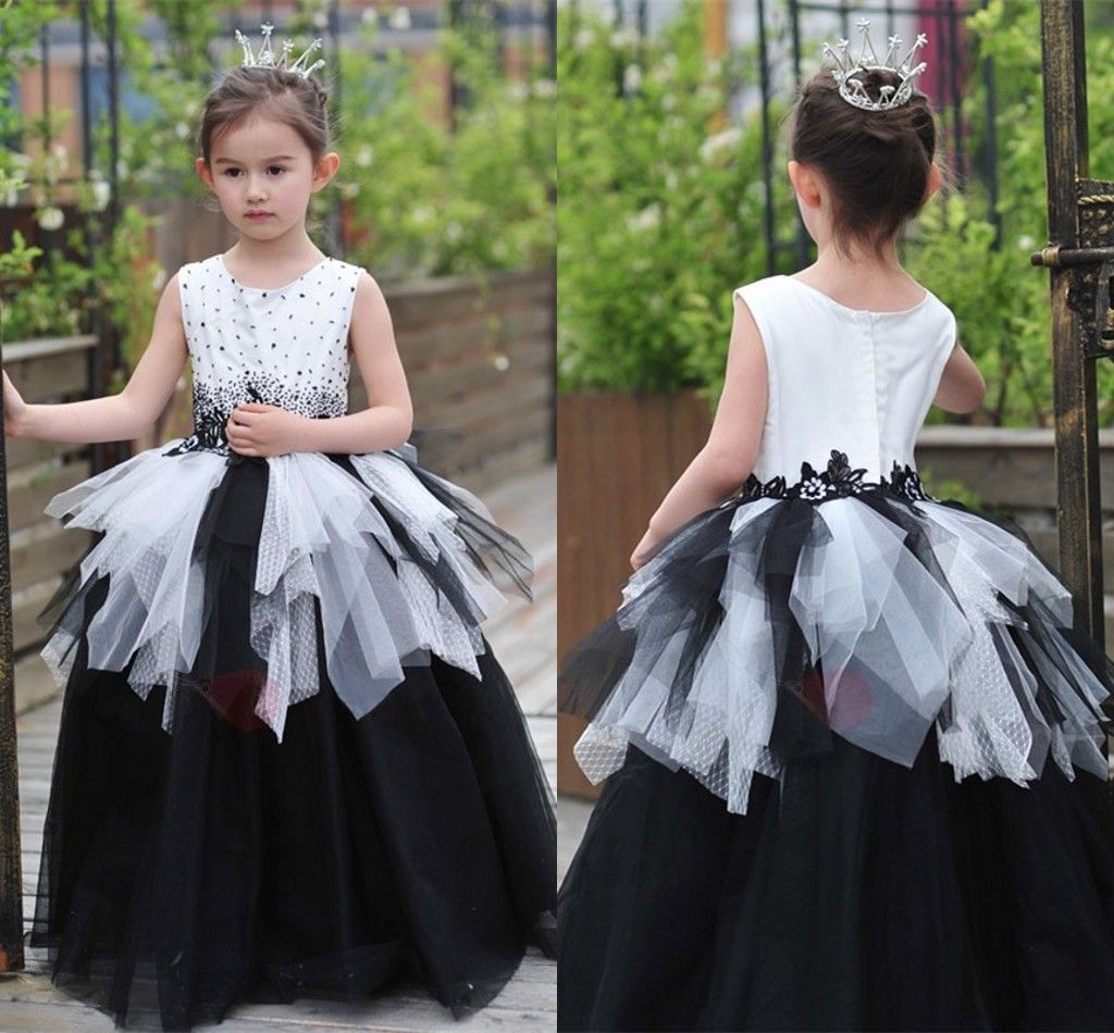 Custom Made Flower Girl Dresses For Gotic Country Wedding Ball