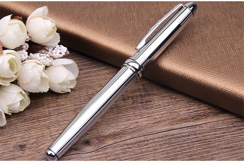 Stainless Still Commercial Ballpoint Pen Slender Metal Ball Pen Rod Rotating