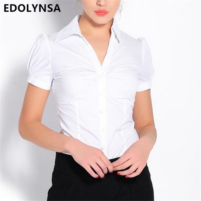 white short sleeve blouse