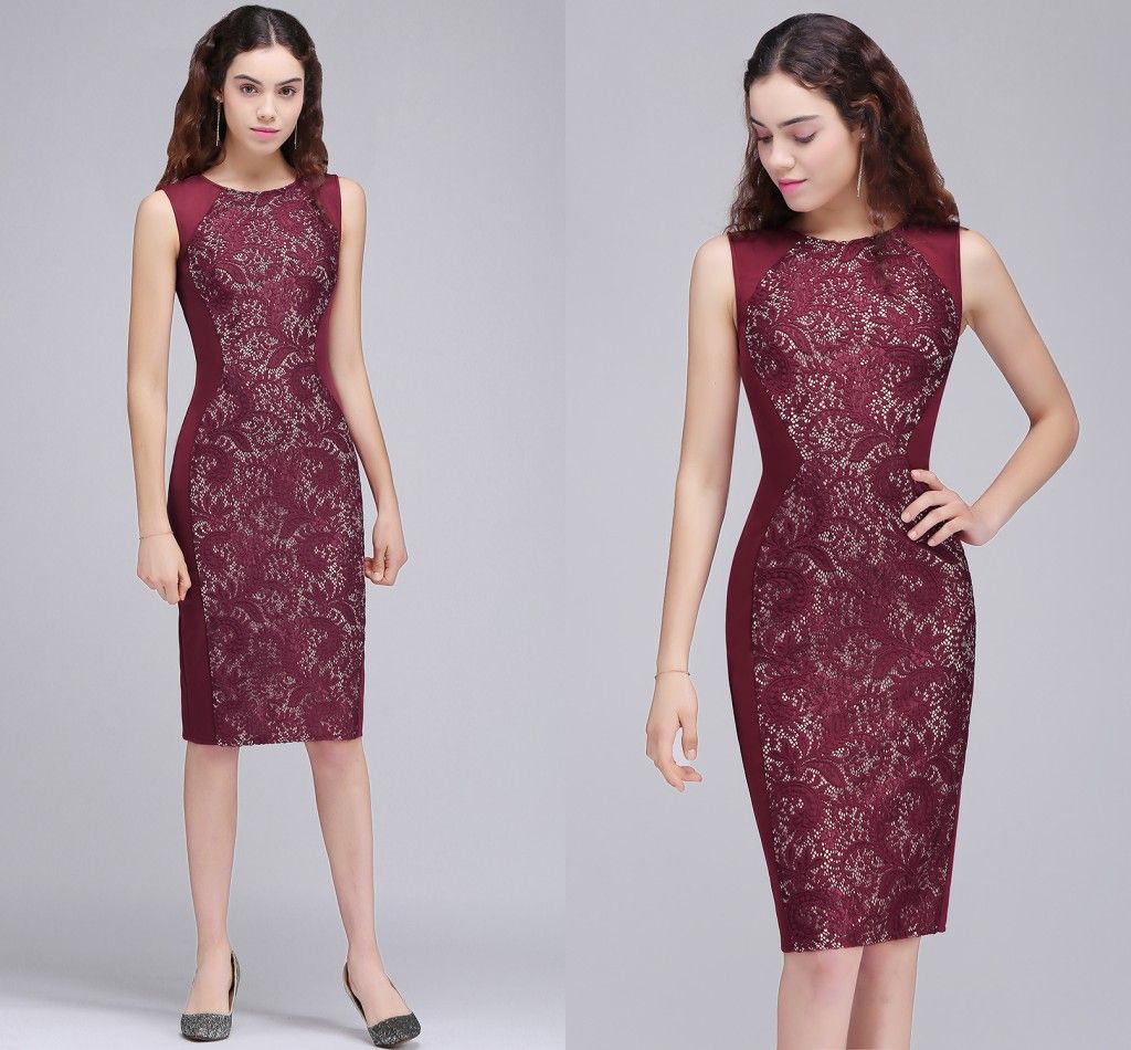burgundy sheath dress
