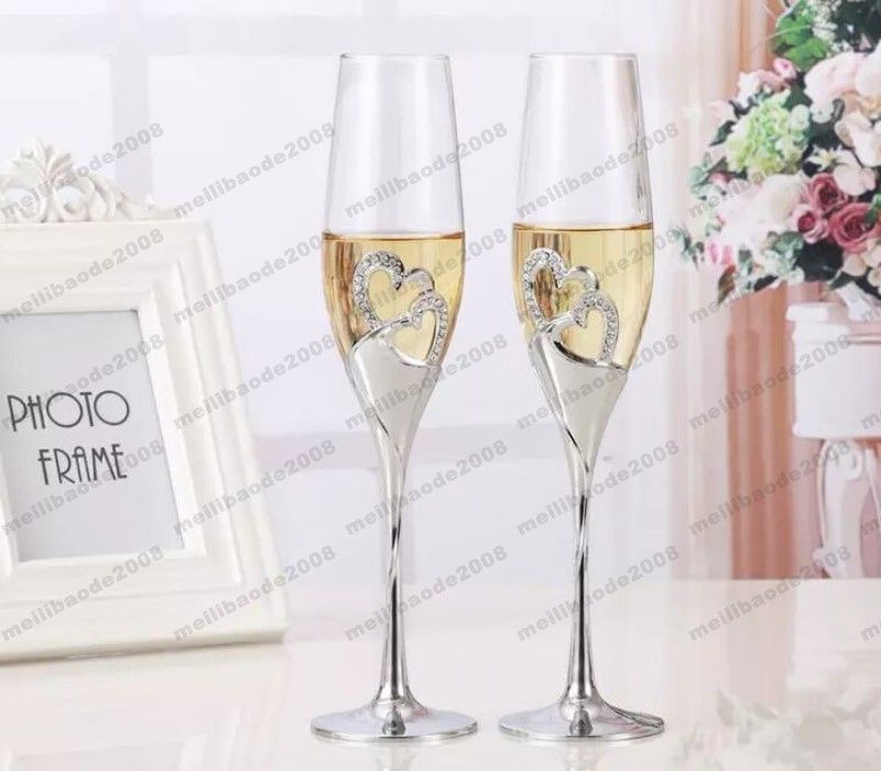 Acheter 2017 Nouveau Cristal De Mariage Grillage Champagne Flutes