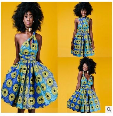 one shoulder ankara dress