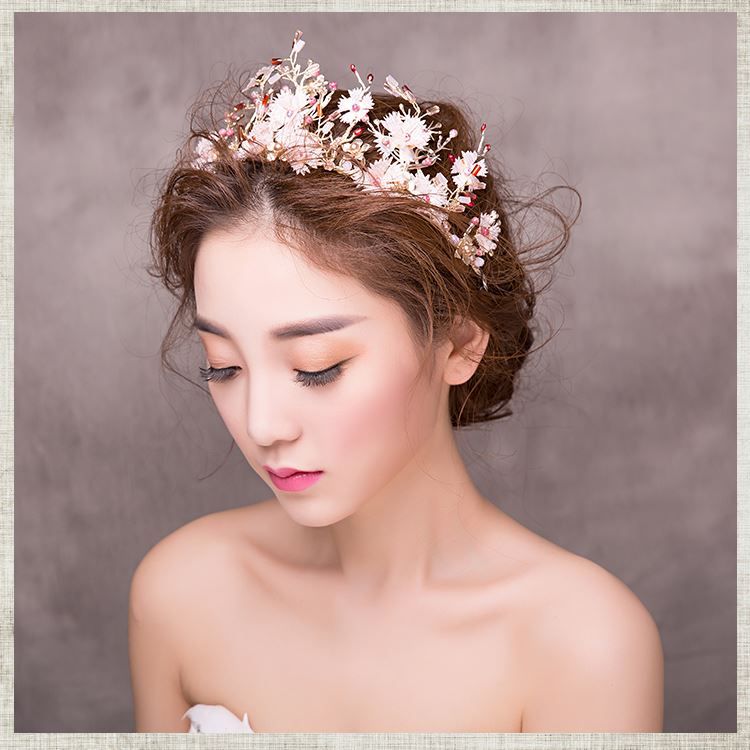 Woman Headdress Hair Lomen Bride Korean Sweet Pink Headband Bride