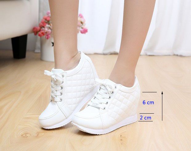 white high heel sneakers