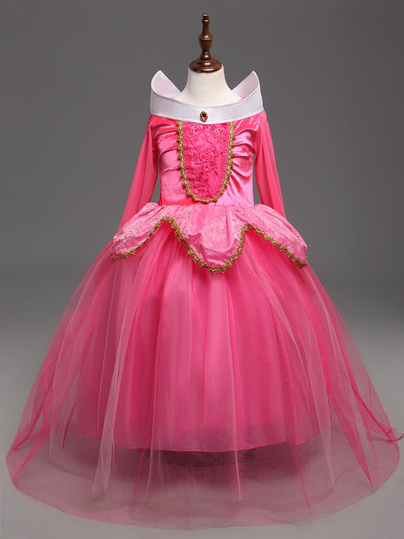 Acheter Halloween Cosplay Filles Robe Cendrillon Robes Enfants La Belle Au Bois Dormant Princesse Robe Rapunzel Aurora Surgelés Parti Costume