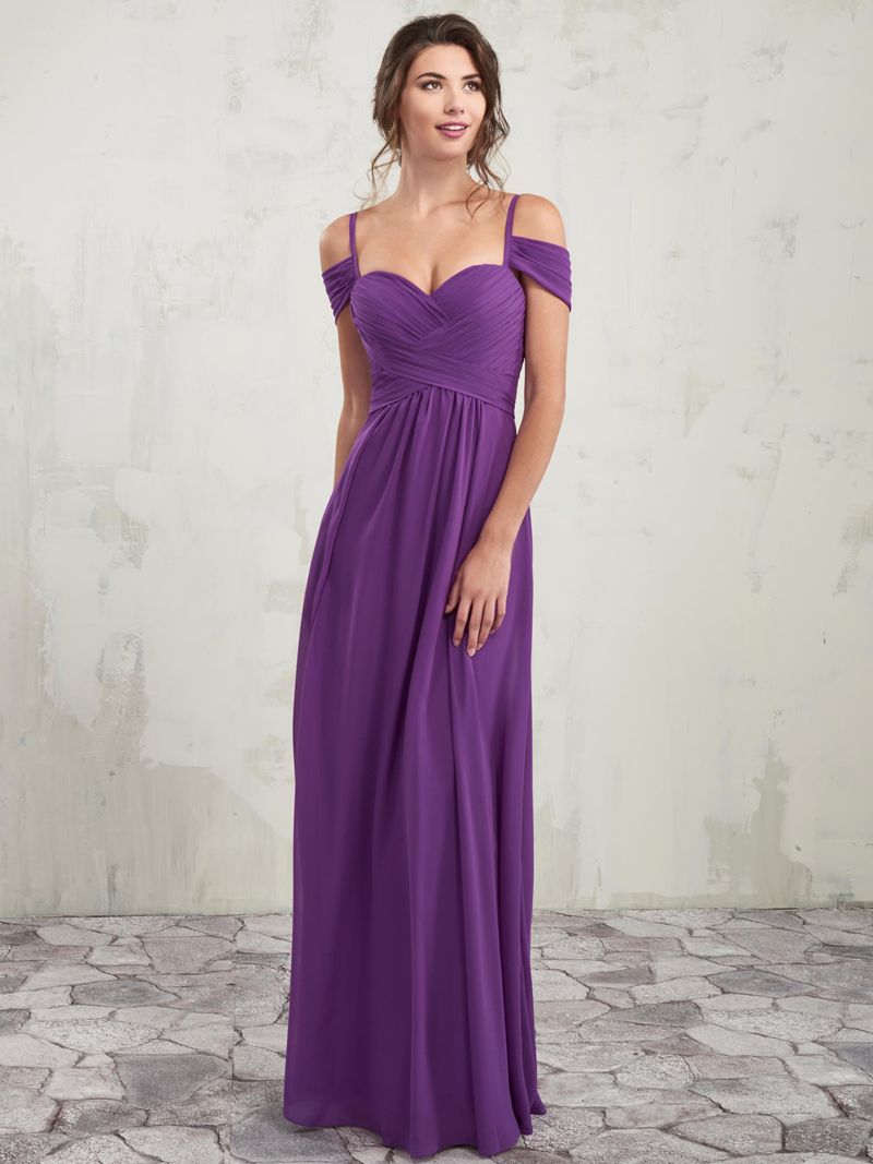 Acquistare Bellissimi Abiti Da Damigella Donore Viola, Salvia Pieghe  Pavimento In Chiffon Legnth Country Abiti Da Damigella Donore Abiti Da  Sposa Economici Economico | Consegna Veloce E Qualità | It.Dhgate