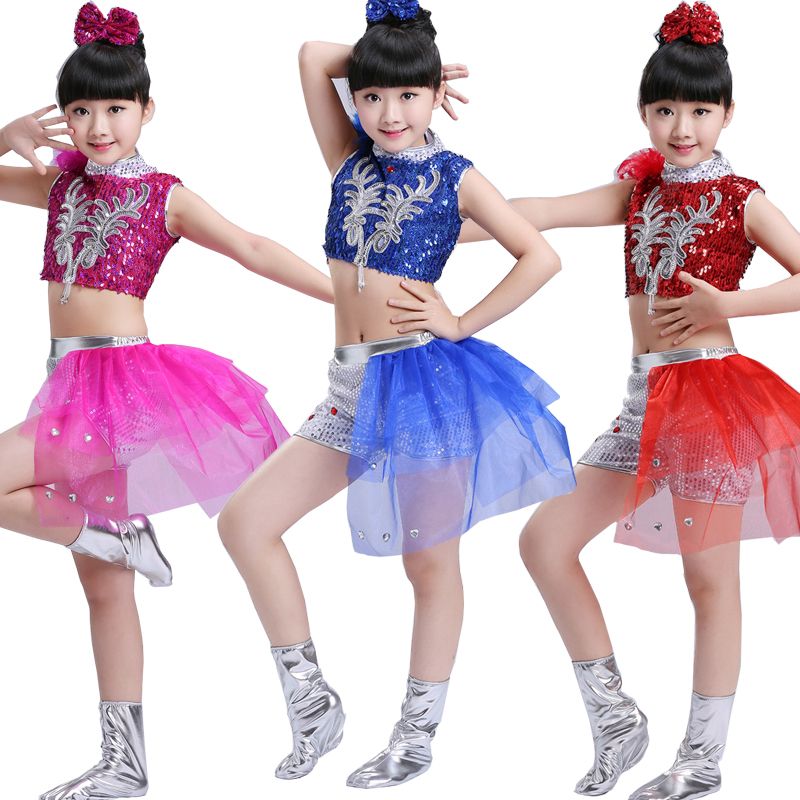 2019 Children Ballroom Hip Hop Performance Clothing Sets Boys Girls Jazz Modern Dance Costumes Kids Sequins Dancewear Suits From Gingle88, $18.09