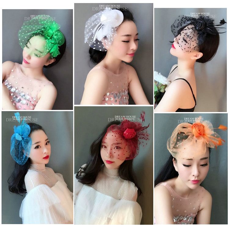 Woman Headdress Hair Flower Girl Bridesmaid Short Hair Female Hat