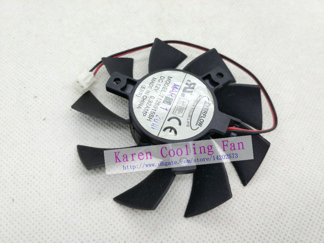 T128015SH 12V 0.32A 75mm 2 Pin Replacement Cooling Fan For N240 N250 GTS240 250 GTS450 Graphics Card Fan 
