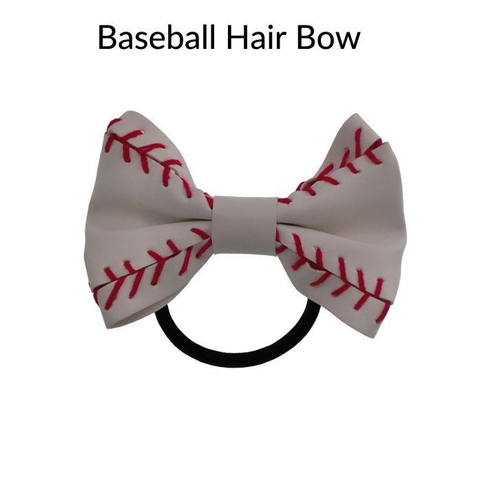 baseball hair bow