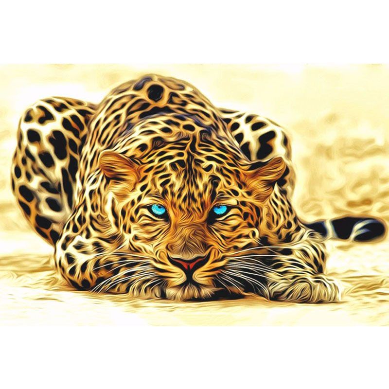 Großhandel Ungerahmt Leopard Tiere DIY Malen Nach Zahlen