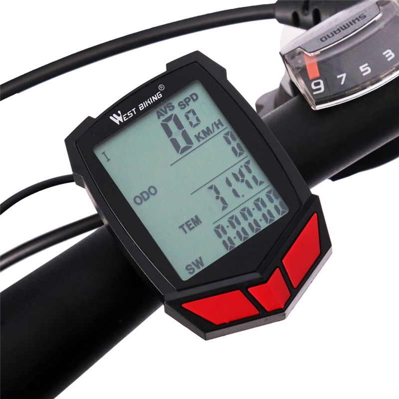 The layout pea Fern Wireless/Wired Bike Computer 20 Functions Speedometer Odometer Cycling  Wired Wireless+ MTB Bike Stopwatch Bicycle Computer