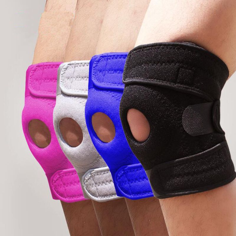 2021 Adjustable Elastic Basketball Knee Support Brace Kneepad Patella Knee Pads Hiking Hole