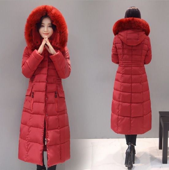 plus size down coat with fur hood
