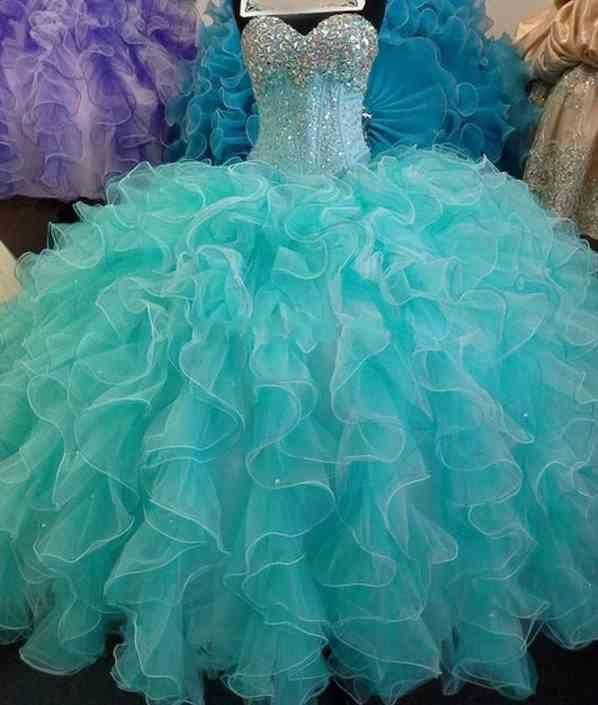 Turquesa Quinceañera Vestidos de lentejuelas Beads Sweetheart Ball Bata Vestido de fiesta Vestido formal Puff Sweet Turquesa Quinceañera Vestidos de lentejuelas Beads Sweetheart Ball Bata Vestido de fiesta Vestido formal Puff Sweet