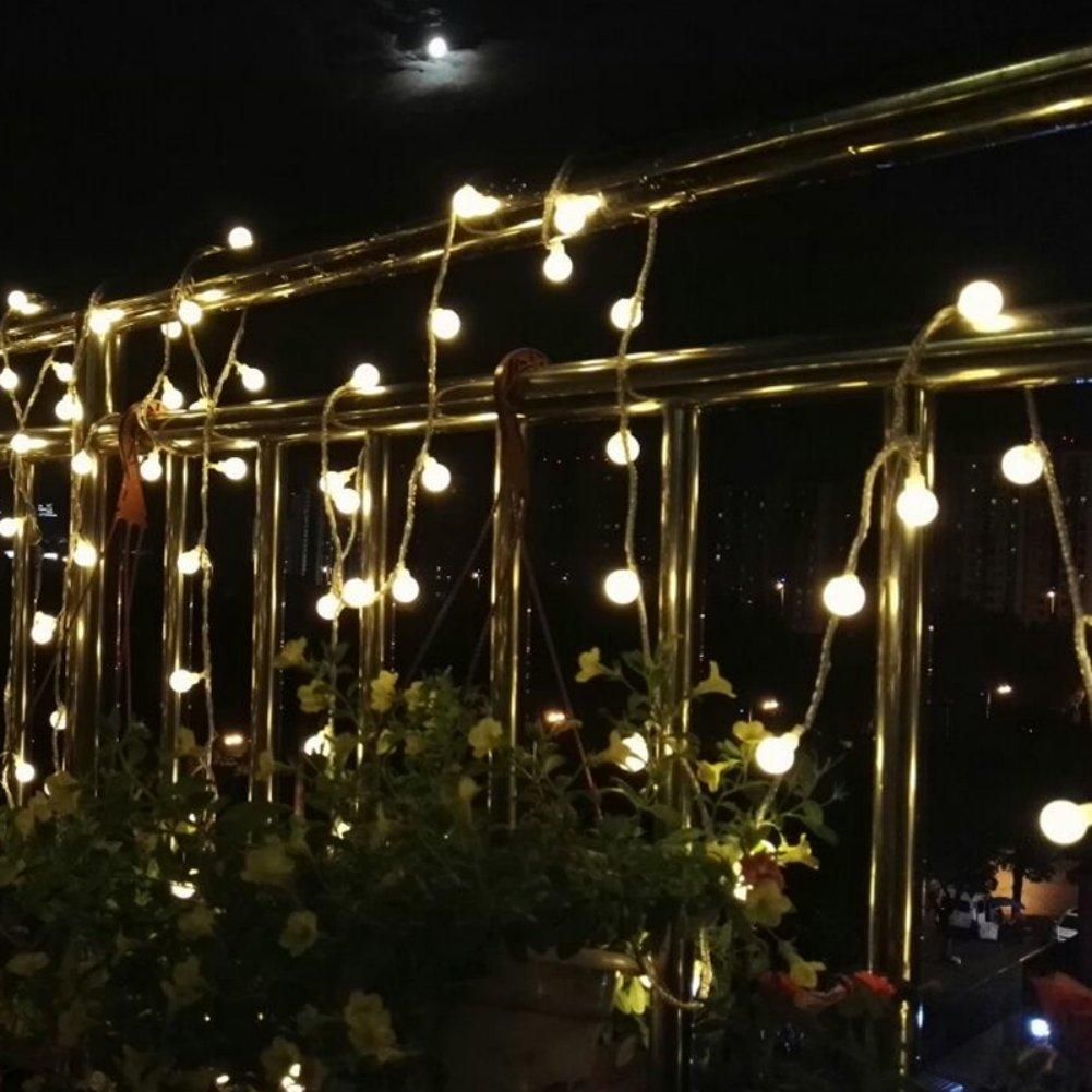 New 16 Feet 50 Led Outdoor Globe String Lights 8 Modes Battery New 16 Feet 50 Led Outdoor Globe String Lights 8 Modes Battery Operated Frosted White Ball