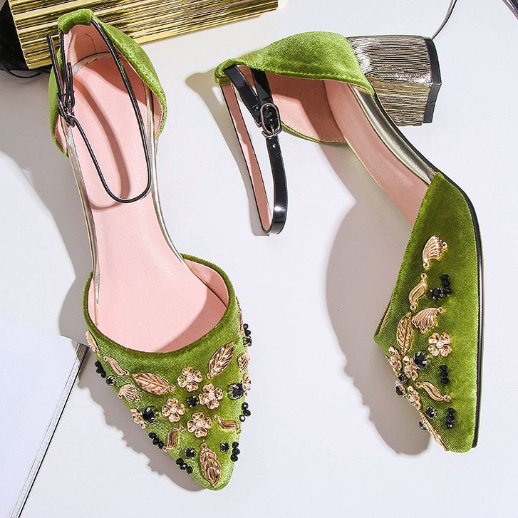 green sandals for wedding