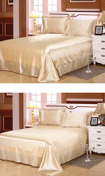 Bed Sheet Set Silk Bedspread Bedding Sets Satin Fitted Sheets