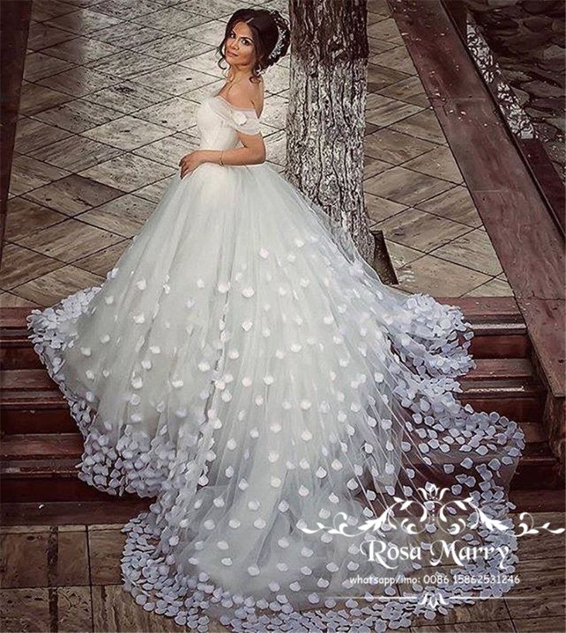Arabic Design Ball Gown Country Wedding Dresses 2020 Off Shoulder