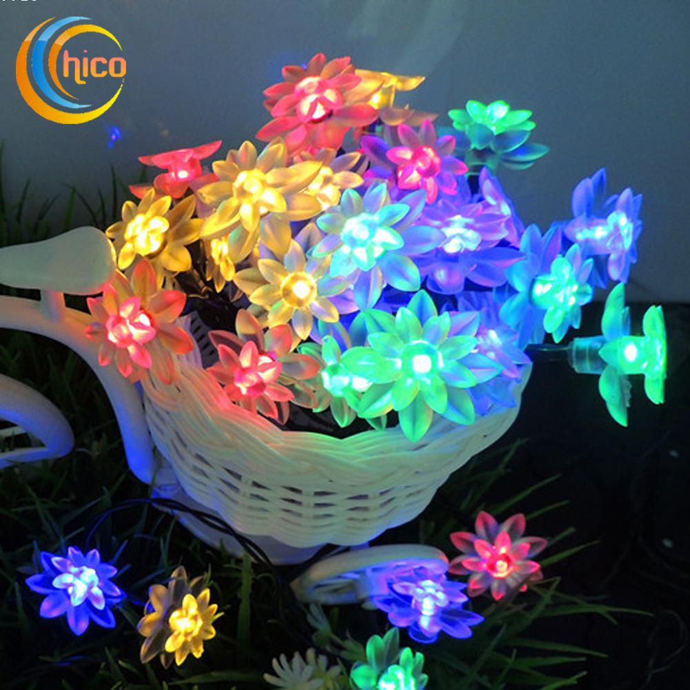 4.8m//20 LED Solar Power String Light Outdoor XMAS Lamp Waterproof Warm White
