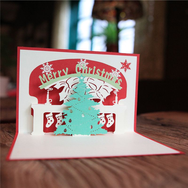 Acheter Nouvelle Carte De Voeux De Noel Fait Main Joyeux Noel Design Creatif Kirigami Origami 3d Pop Up Carte De Vœux Pour Les Enfants Amis De 1 26 Du Hotty521 Fr Dhgate Com