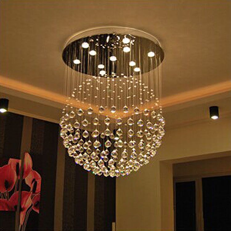 New Modern Led K9 Ball Crystal Chandeliers Foyer Crystal