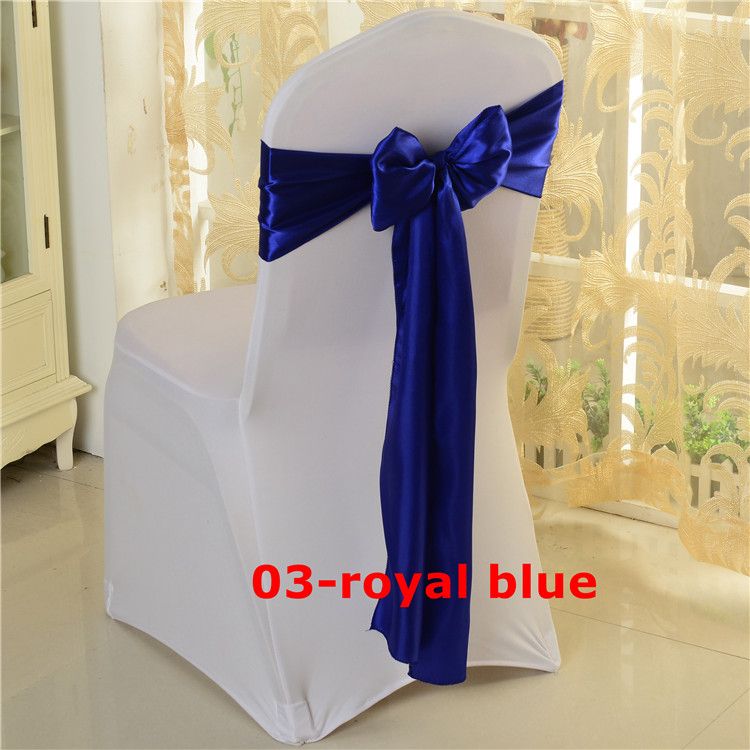 Royal Blue Satin Chair Sash Used For Wedding Spandex Cover Gold Bridal Dress With Belt From Yaoxun5825 Dhgate Com