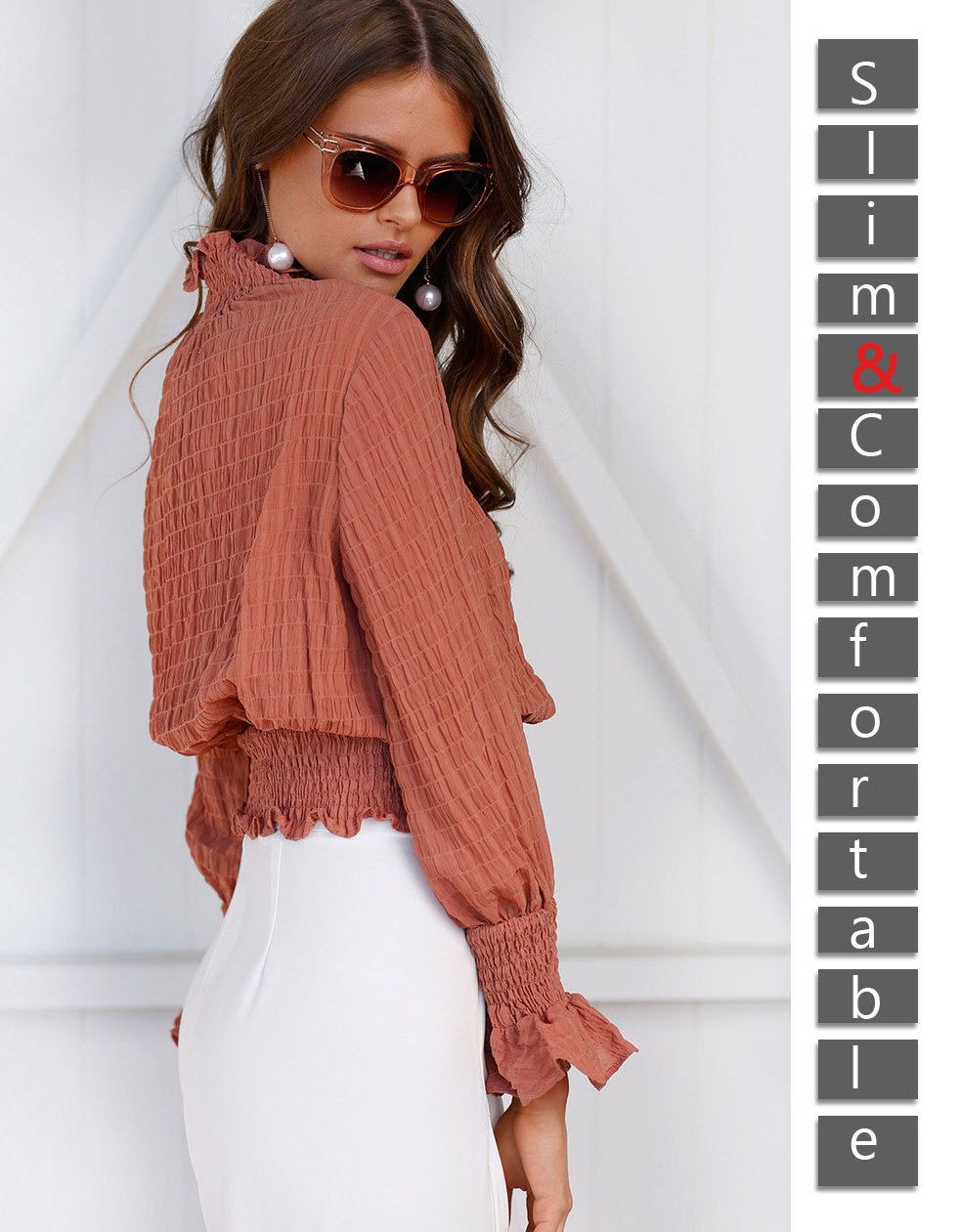 women's blouses with elastic waist