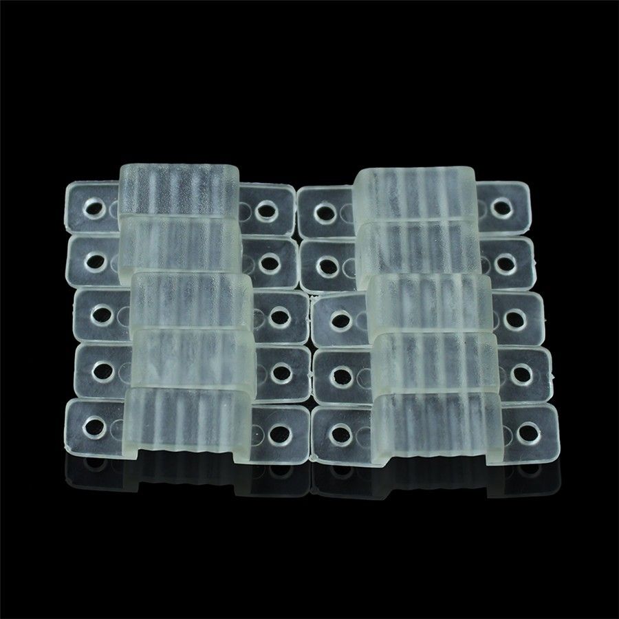 100 X Silicone Clips Fixations Pour 8mm Large 5050 RGB Bande LED Lumières 