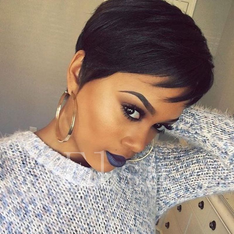 Perucas Femininas Sleek Afro Boy Cut Short Pixie Wigs For Black