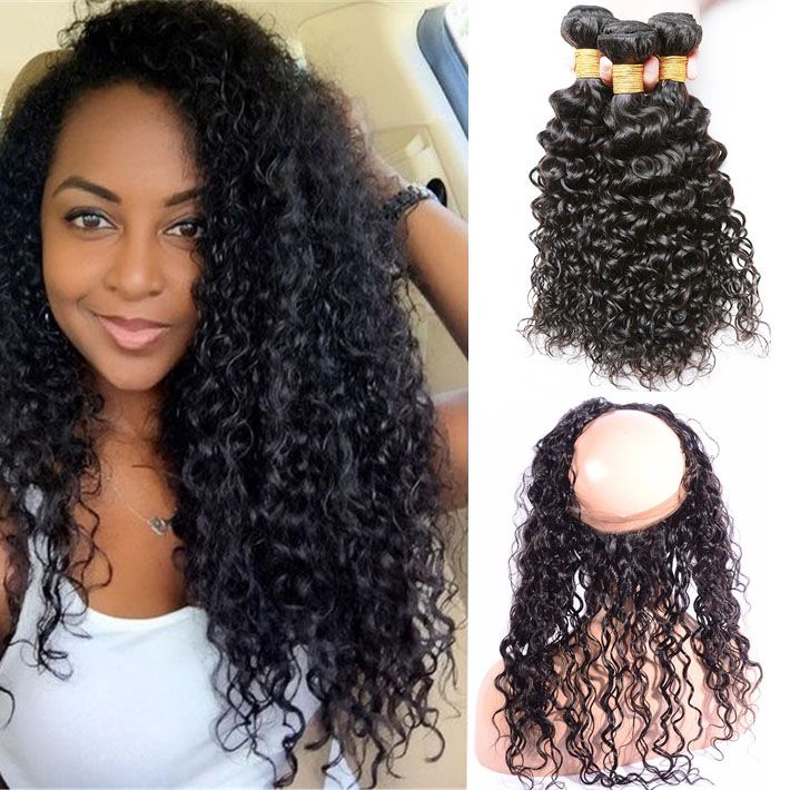 lace frontal and bundles water wave