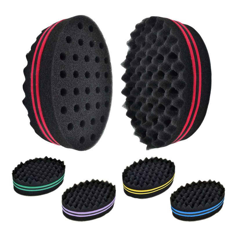 2 In 1 Hair Sponge Brush For Afro Twists Curls Dreads Braids Coils
