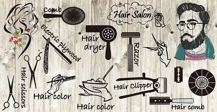 3d Wallpaper For Wall 3d Vintage Barber Hair Salon Makeup Shop