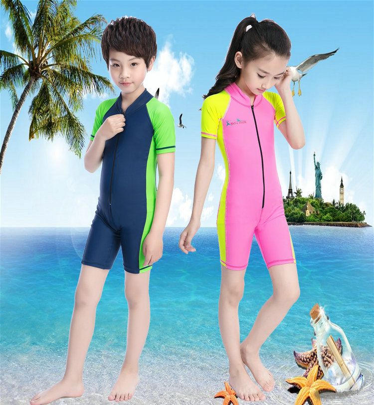 girls short sleeve swimsuit