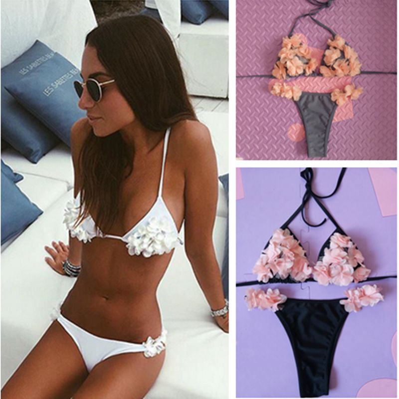 swimsuit with 3d flowers