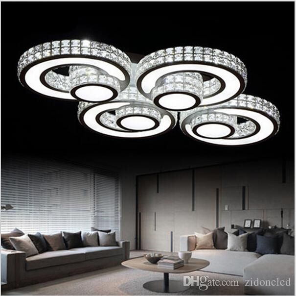 2019 Modern Minimalist Led Crystal Ceiling Lights 2 4 6 Heads Crystal Plafond Lamp For Living Room Bedroom Home Indoor Decoration From Ledchris