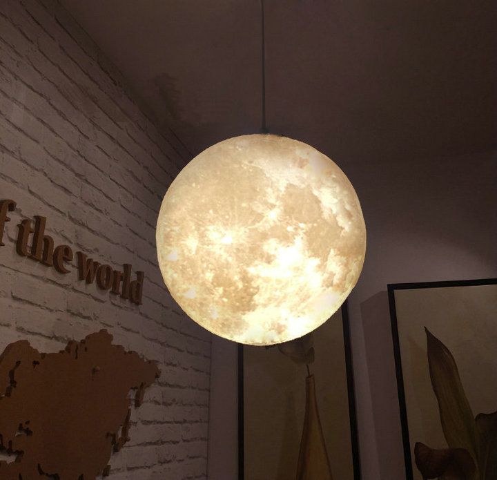 3D Print Three Dimensional Moon Chandelier Light Modern Simple LED Moon