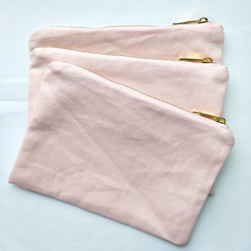 pink canvas makeup bolsa