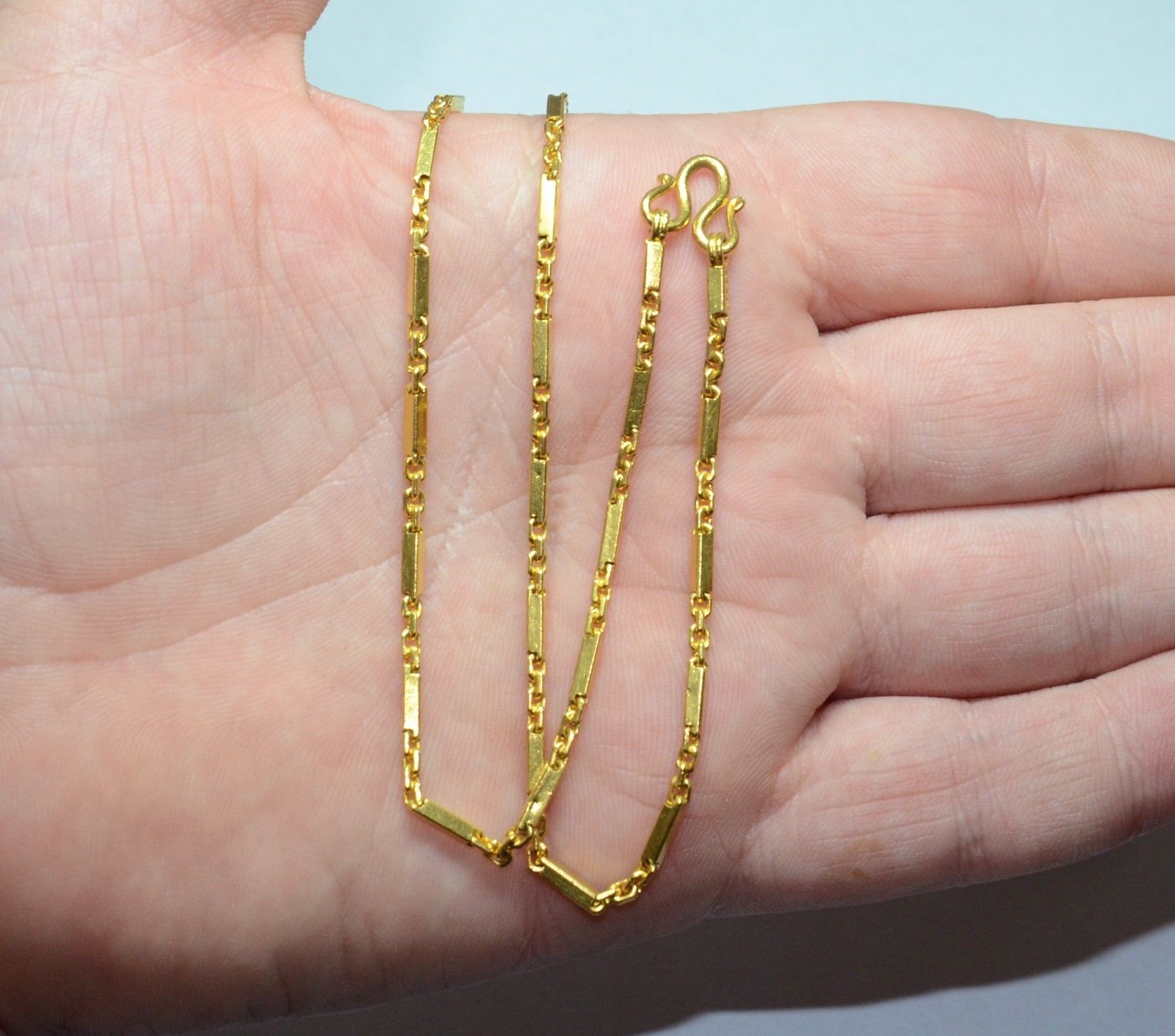 Solid 24K 23g 9999 Pure Gold 21 Chain 