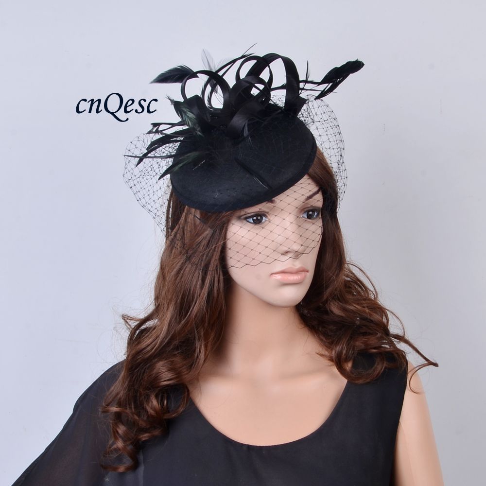Dress Black Felt Fascinator Hat 