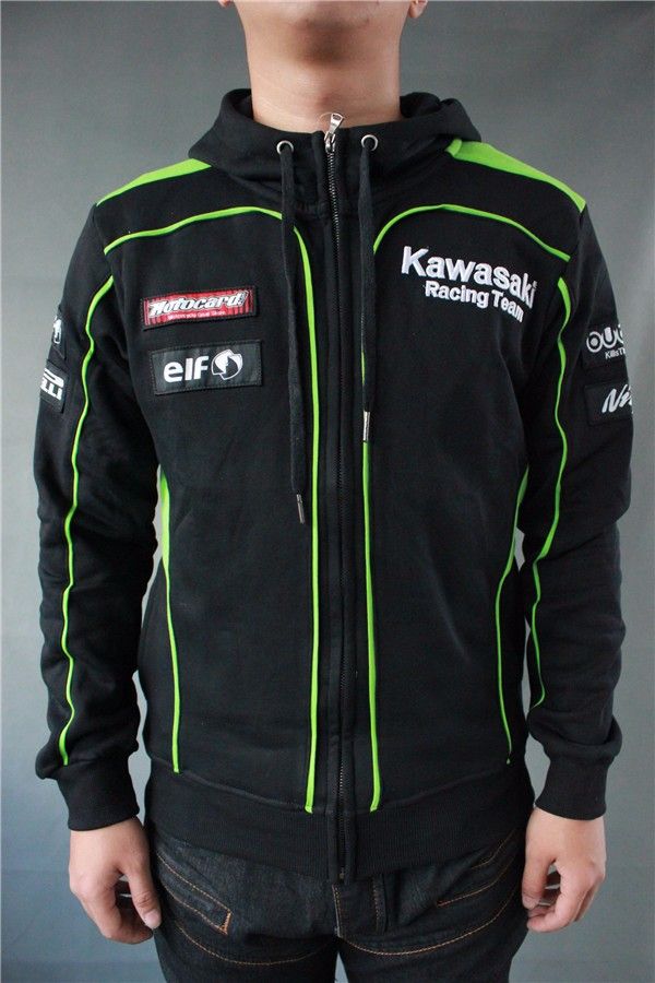 Cheap Motorcycle Apparel In Bulk From Dropshipping Suppliers, New Clothing 100% Cotton Kawasaki Team Hoodies MotoGP Sweatshirts Motorcycle Winter Sports Jackets CV Online At A Discount Price |