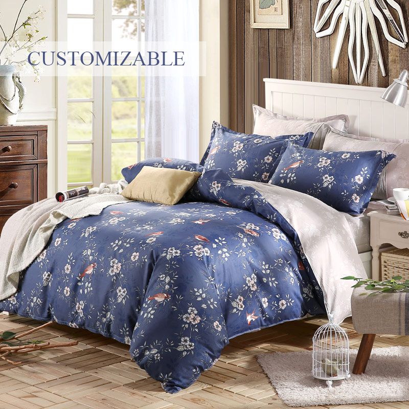 Bed Linings Home Dark Blue Four Sets Bed Sheets Quilt Sets Pillow
