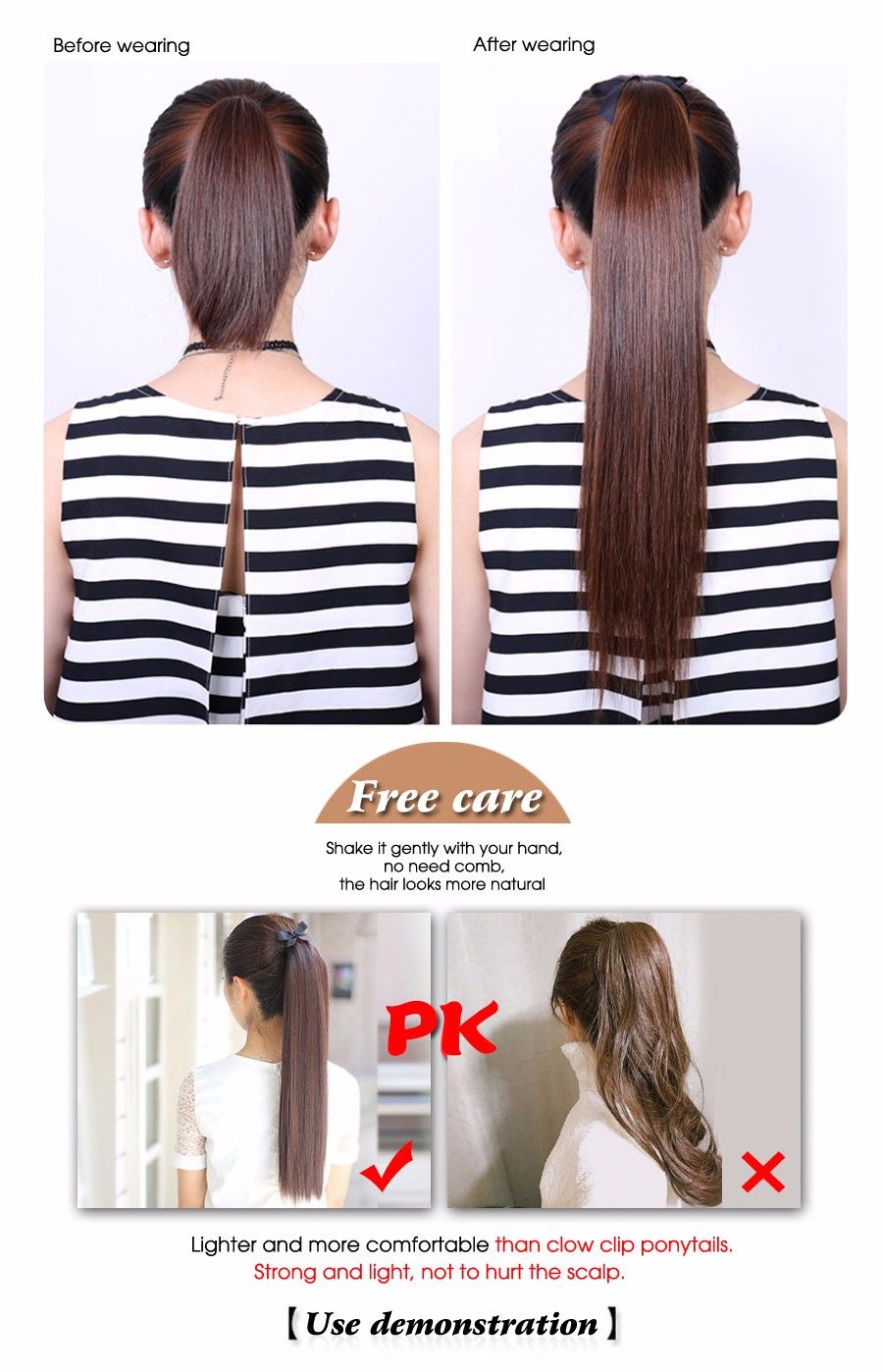 Alileader Synthetic Clips In Hair Ponytails Hairpieces 18 Inch